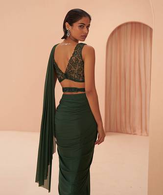 Indian Green Saree 3