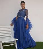 Cobalt Ruffle Gown