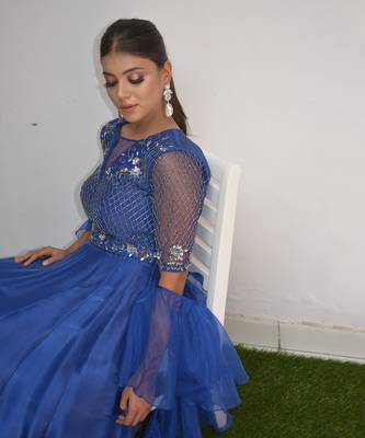 Cobalt Ruffle Gown 2
