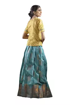 Shivangi Kids Ramar Green Mayura Pattu Pavadai Set | lehenga !!!