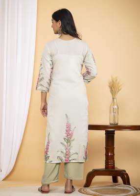 Green embroidered cotton silk salwar 2