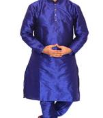 Om Shubh Mangalam Men's Royal Blue kurta Churidar Pajama Stylish Set For Wedding Party
