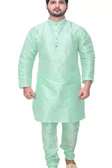 Om Shubh Mangalam Men's See Green kurta Churidar Pajama Stylish Set For Wedding Party