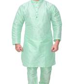 Om Shubh Mangalam Men's See Green kurta Churidar Pajama Stylish Set For Wedding Party