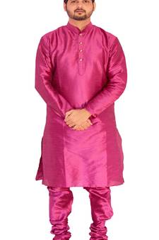 Om Shubh Mangalam Men's Purple kurta Churidar Pajama Stylish Set For Wedding Party