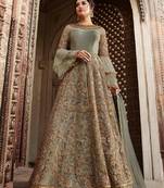 Olive moti net salwar