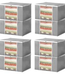 Atorakushon Set Di 4 Organizer Per Abiti In Raso Con Finestra Trasparente - Copri Camicette E Sari, Custodia Da Viaggio Pieghevole (Dorato)
