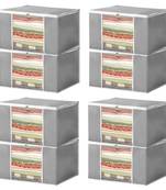 atorakushon Set of 8 Non woven Saree Covers/Clothes Storage Bag/Wardrobe Organizer For Lehenga Dress & Accessories Grey