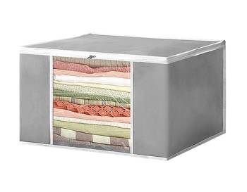 atorakushon Set of 8 Non woven Saree Covers/Clothes Storage Bag/Wardrobe Organizer For Lehenga Dress & Accessories Grey 3