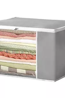 atorakushon Set of 10 Non woven Saree Covers/Clothes Storage Bag/Wardrobe Organizer For Lehenga Dress & Accessories Grey