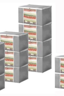 atorakushon Set of 12 Non woven Saree Covers/Clothes Storage Bag/Wardrobe Organizer For Lehenga Dress & Accessories Grey