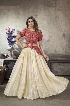 Girlish Deep Pink Colour Top And Skirt Combo For Classy Party Looks