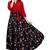 Black printed crepe kids-girl-gowns