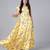 Yellow printed crepe kids-girl-gowns