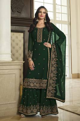 Forest Green Georgette Pakistan Salwar Suit 1