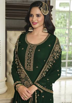 Forest Green Georgette Pakistan Salwar Suit 2