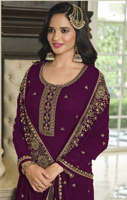 Purple Sangeet Georgette Pakistani Salwar Suit 2