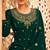 Dark Green Color Georgette Thread Trendy Salwar Kameez