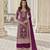 Purple color Net Embroidered Stright Salwar Kameez