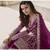 Purple color Net Embroidered Stright Salwar Kameez