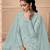 Sky blue color Net Embroidered Stright Salwar Kameez