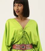 Maroon Designer Mirror Work Hand Made Ethnic Waist Belt and Kamarbandh For Women With Tassels