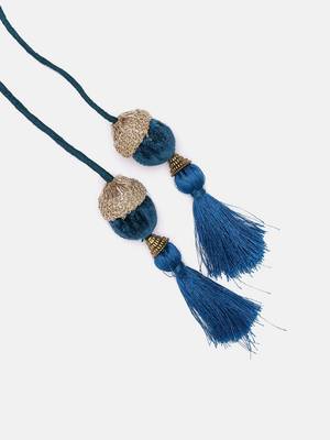 Teal Designer Mirror, Moti Work Hand Made Ethnic Waist Belt Kamarbandh For Women With Tassels 7