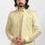 Yellow embroidered banarasi silk nehru-jacket