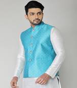 ANAN Men's New Sky Blue Cotton Blend Modi Jacket 