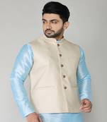 ANAN Men's Beige Cotton Blend Modi Jacket 