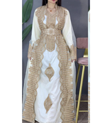 Sale Net !! Royal Dubai Beaded Kaftan Abaya Party Fancy African Clothing Crystal Fancy Work New Collection Dress