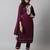 Purple embroidered
 silk blend
 salwar