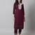 Purple embroidered
 silk blend
 salwar