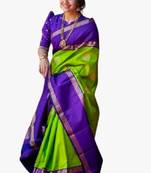 LONDON BEAUTY GREEN SILK SAREES WITH BLOUSE