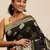 Black Woven Silk Blend Saree With Blouse