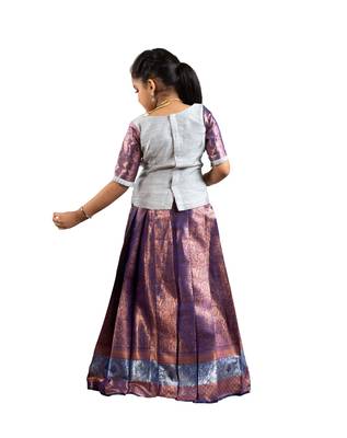 Shivangi Girls Purple Champangi Pattu Pavadai | Langa 2