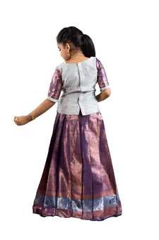 Shivangi Girls Purple Champangi Pattu Pavadai | Langa