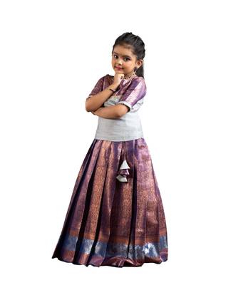 Shivangi Girls Purple Champangi Pattu Pavadai | Langa 3
