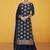 Navy-blue embroidered georgette salwar