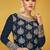 Navy-blue embroidered georgette salwar