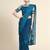 Navy blue embroidered net saree with blouse