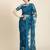 Navy blue embroidered net saree with blouse
