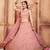 PEACH ZARI AND SEQUINS EMBROIDERED GEORGETTE FESTIVE BRIDAL WEDDING & PARTY WEAR SEMI STITCHED LEHENGA CHOLI