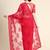 Dark pink embroidered net saree with blouse