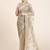 Beige embroidered net saree with blouse