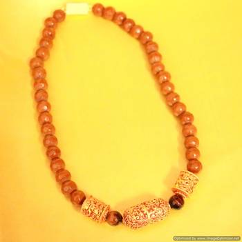 Brown Onyx Traditional Pattern Necklace 1