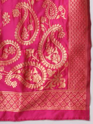 Black jacquard cotton silk Kurta Pant With Dupatta 4