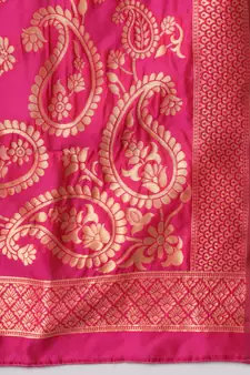 Black jacquard cotton silk Kurta Pant With Dupatta