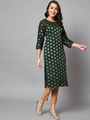 Dark-green jacquard cotton silk Kurta Pant With Dupatta 2