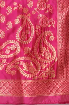 Navy-blue jacquard cotton silk Kurta Pant With Dupatta